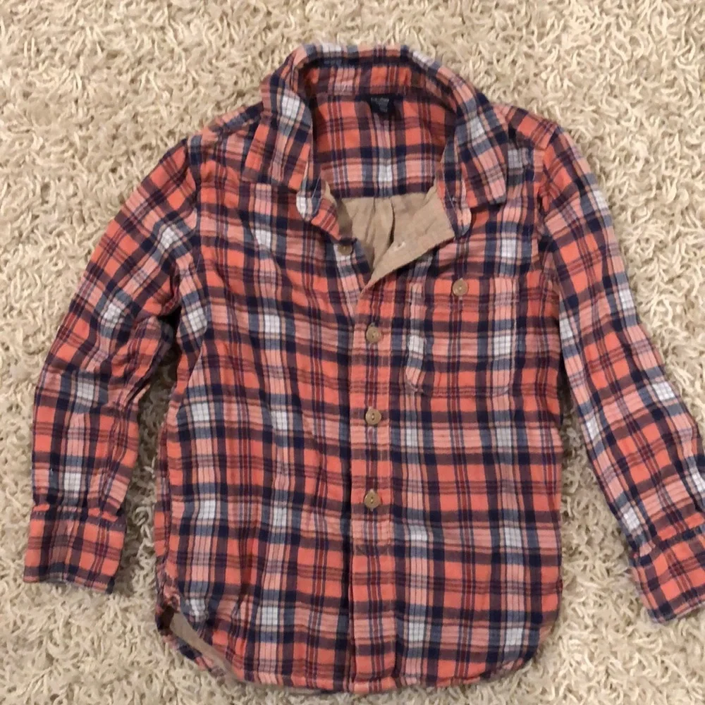 Bay Gap plaid flannel button down shirt size 4
